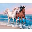 Akrila krāsas un kanvas attēlu gleznošana pēc numuriem 'Horses' 40x50cm